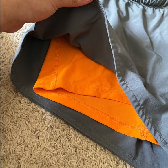 Nike Gray and Orange Athletic Shorts Lightweight Design - Picture 2 of 4